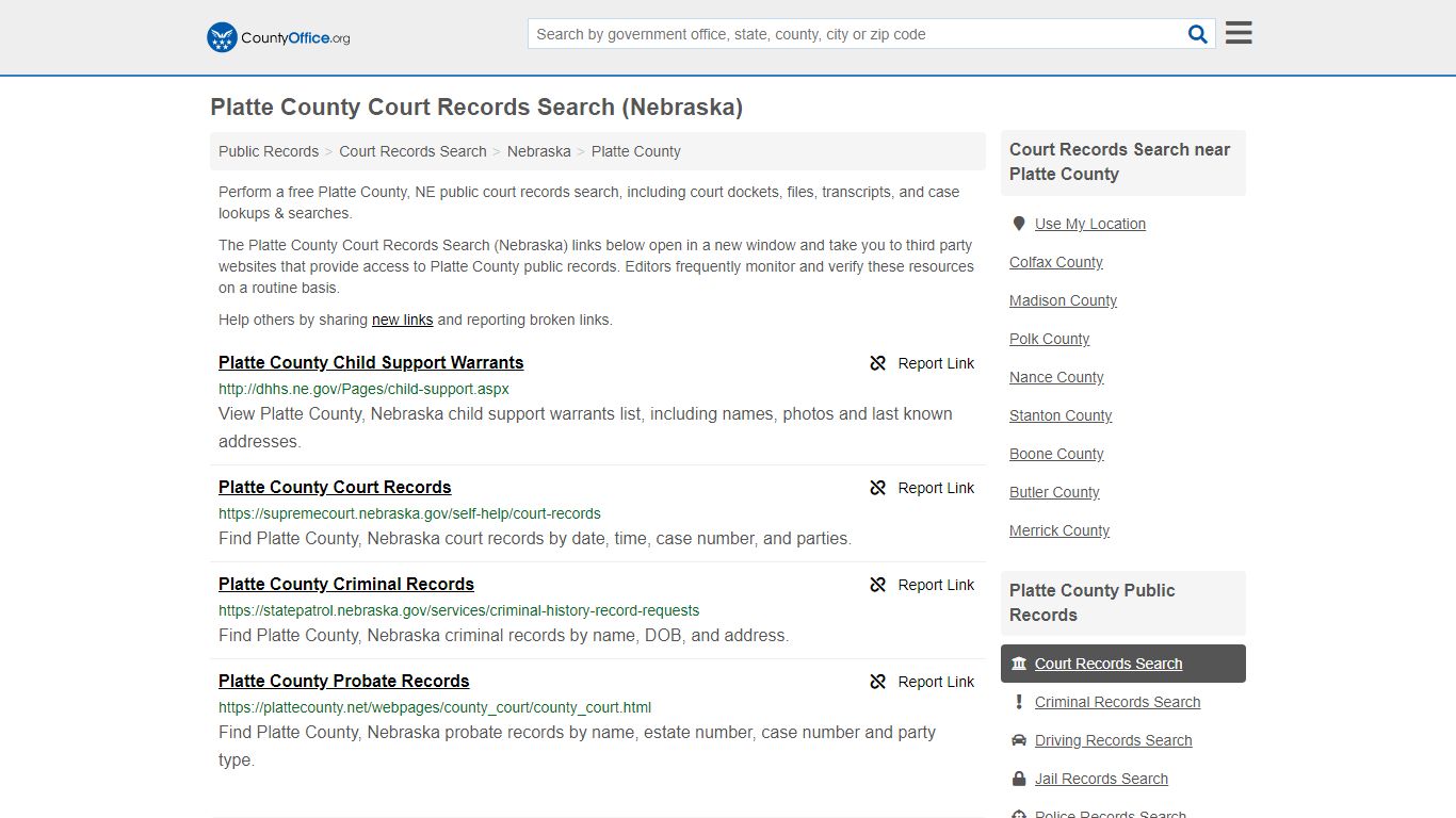 Court Records Search - Platte County, NE (Adoptions ...